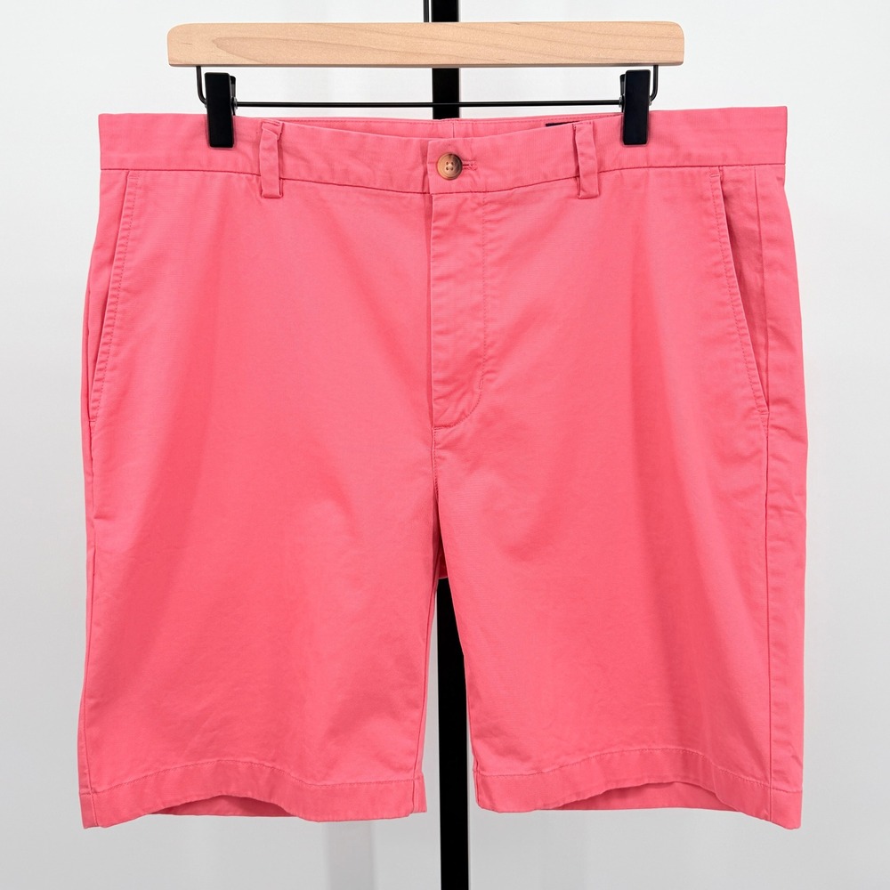 Vineyard Vines Mens 36 Breaker Shorts Coral Pink Stretch Chino Flat Front Preppy